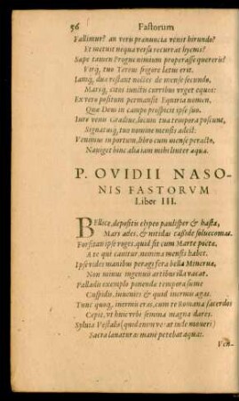 P. Ovidii Nasonis Fastorum Liber III.