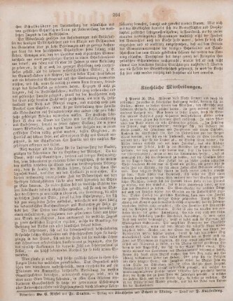 264 Kirchliche Mittheilungen