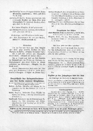 Verzeichnis der Kriegsteilnehmer aus der Reihe unserer Mitglieder