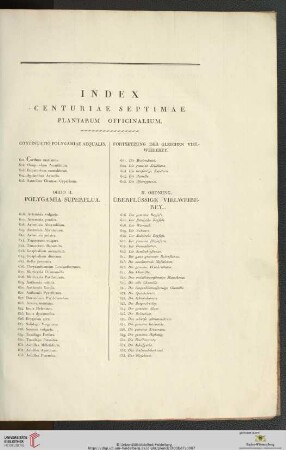 Index centuriae septimae Plantarum Officinalium