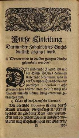 Gründliche Anleitung zur poetischen Elocution, die man bey teutschen Versen gebrauchen muß