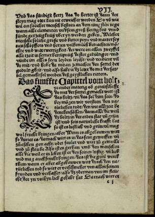 Das funffte Capittel vom holtz