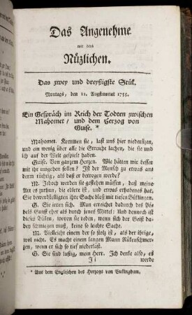 Das zwey und dreyßigste Stück. Montags, den 11. Ausgustmonat, 1755.