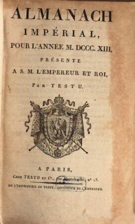 Almanach impérial : annuaire. 1813