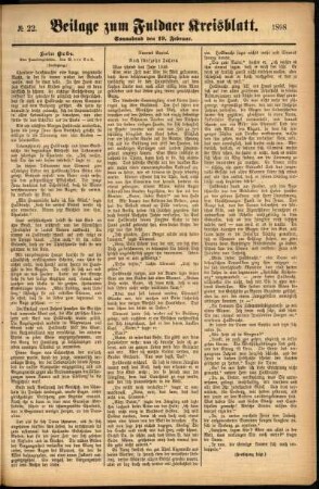 Zweite Ausgabe vom Samstag, den 19. Februar 1898.