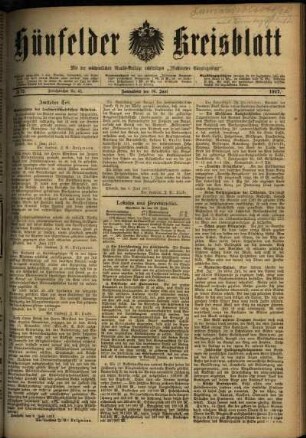 Ausgabe vom Samstag, den 16. Juni 1917.
