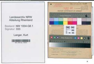 Entnazifizierung Kurt Langer , geb. 08.04.1914 (Ingenieur)