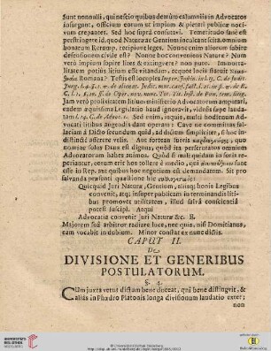 Caput II. Divisione et Generibus postulatorum