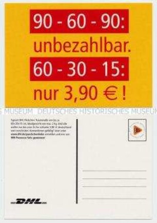 Werbepostkarte für den DHL-Paket-Dienst