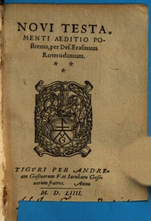 Novi Testamenti Aeditio Postrema