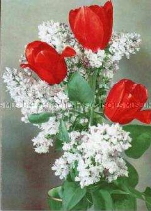 Osterkarte mit Blumen