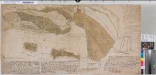 [Karte der Ländereien der Herrschaft Zoppenbroich, angrenzend an die Herrschaft Rheydt und das kölnische Amt Liedberg. Mit dem Nierslauf. Praes. Zoppenbroich d. 14. Nov. 1775 beim Landgeding.