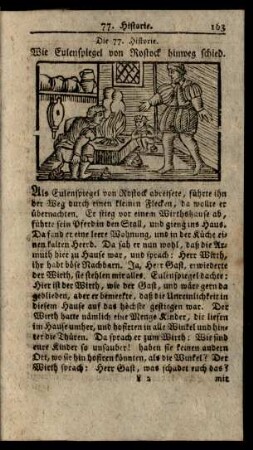 Die 77. Historie. Wie Eulenspiegel von Rostock hinweg schied