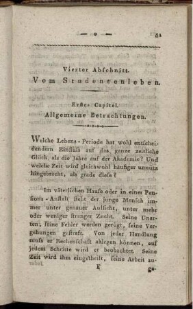 Vierter Abschnitt. Vom Studentenleben