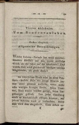 Vierter Abschnitt. Vom Studentenleben