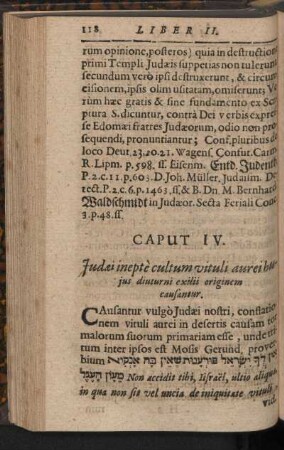 Caput IV. Judaei inepte cultum vituli aurei hujus diuturni exilii originem causantur