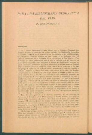 Para una bibliografía geográfica del Perú