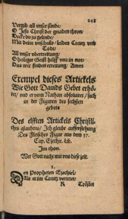 Des elfften Artickels Christlichen glaubens/ Ich gleube aufferstehung Des Fleisches ...