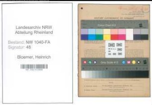 Entnazifizierung Heinrich Bloemer , geb. 20.04.1903 (Landwirt)