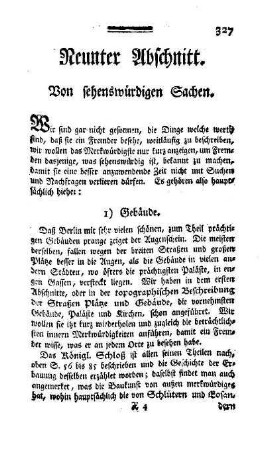 Neunter Abschnitt. Von sehenswürdigen Sachen