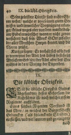 IX. Die löbliche Obrigkeit.