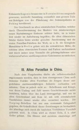 III. Altes Porzellan in China