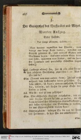 3. Der Gerichtshof des Verstandes und Witzes