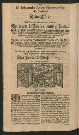 Das Siebende Buch/ Georgia oder Georgica genandt. Das I. - LXIV. Capittel.