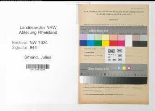 Entnazifizierung Julius Smend , geb. 04.04.1873 (Oberstleutnant)