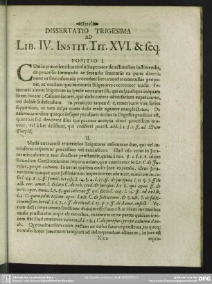 Dissertatio Trigesima Ad Lib. IV. Instit. Tit. XVI. & seq.