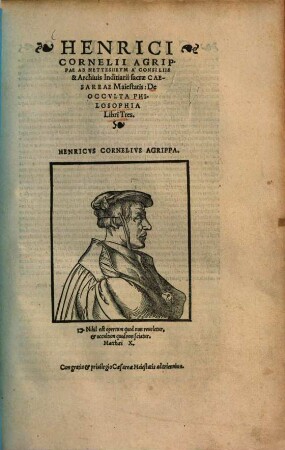 Henrici Cornelii Agrippae ab Nettesheym ... De occulta Philosophia : libri tres