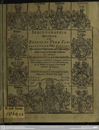 Sedinographia metrica sive brevis urbis Stetini ... descriptio