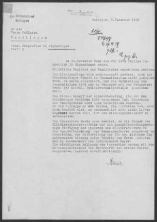 Sigmaringen mit Diaspora: Inspektionsbericht 1958