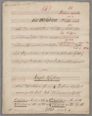 100 Instrumental pieces, Fragments, Arr., fl, op. 333 - BSB Mus.Schott.Ha 10773-5
