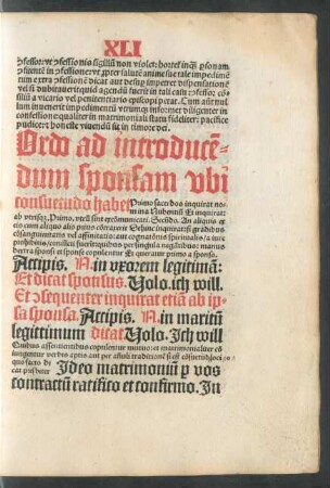 Ordo ad introducendum sponsam ubi consuetudo habet