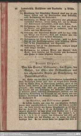 Vierter Abschnitt. Von dem Grubber (Exstirpator), den Eggen, den Walzen, den Säe- oder Drillmaschinen und den allgemeinsten Regeln zur Beurtheilung der Bauanschlagskosten