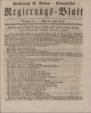 Nr. 11 : 24. Juli 1818