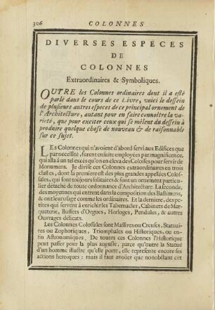 Diverses Especes de Colonnes Extraordinaires & Symboliques