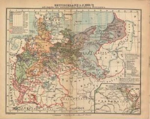 Deutschland v. J. 1866 - 71 mit Angabe der territorialen Entwicklung Preussen's