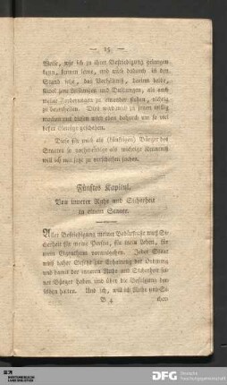 Fünftes Kapitul. Von innerer Ruhe und Sicherheit in einem Staate.
