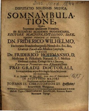 Disputatio Solennis Medica, De Somnambulatione