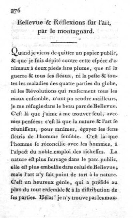 Bellevue & Réflexions sur l'art, par le montagnard
