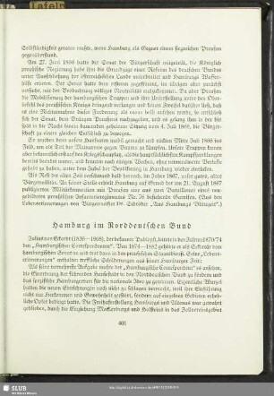 Hamburg im Norddeutschen Bund