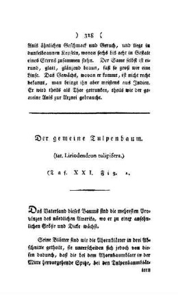 ¬Der¬ gemeine Tulpenbaum : (lat. Liriodendron tulipifera) ; Taf. XXXI, Fig. 1