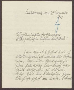 Schreiben von Walburga von Esebeck an Großherzogin Luise von Baden; Eindrücke aus der Revolutionszeit