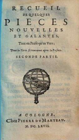 Recueil de quelques pièces nouvelles et galantes : tant en prose qu'en vers, 2
