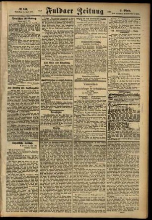 Zweite Ausgabe vom Samstag, den 14. Juli 1917.