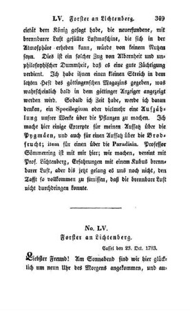 No. LV. Forster an Lichtenberg