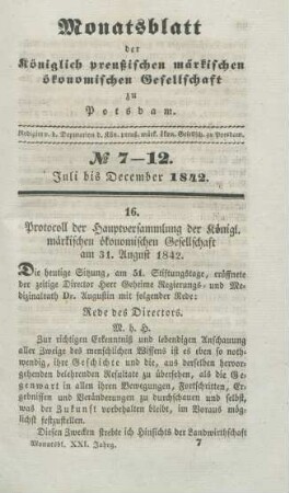 No 7-12. Juli bis December 1842.