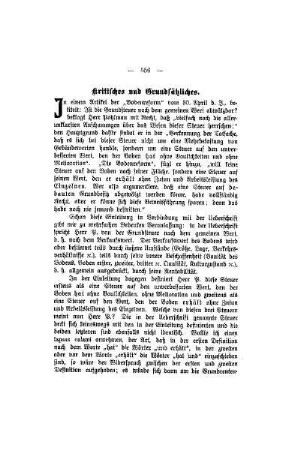 Kritisches und Grundsätzliches